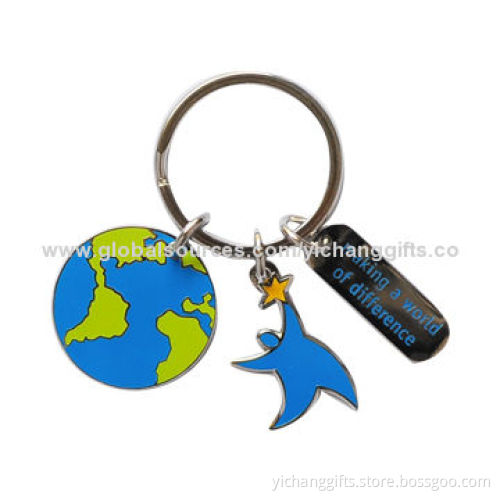 Custom Keychain, Imitation Enamel and Soft Enamel, Customized Design Welcomed/Small Orders Available